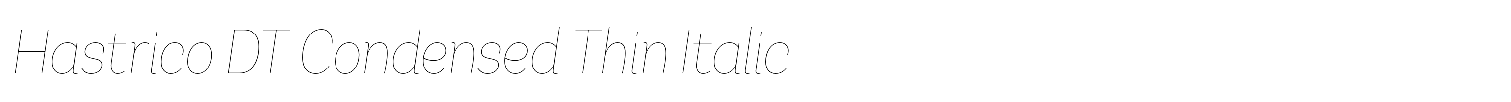 Hastrico DT Condensed Thin Italic